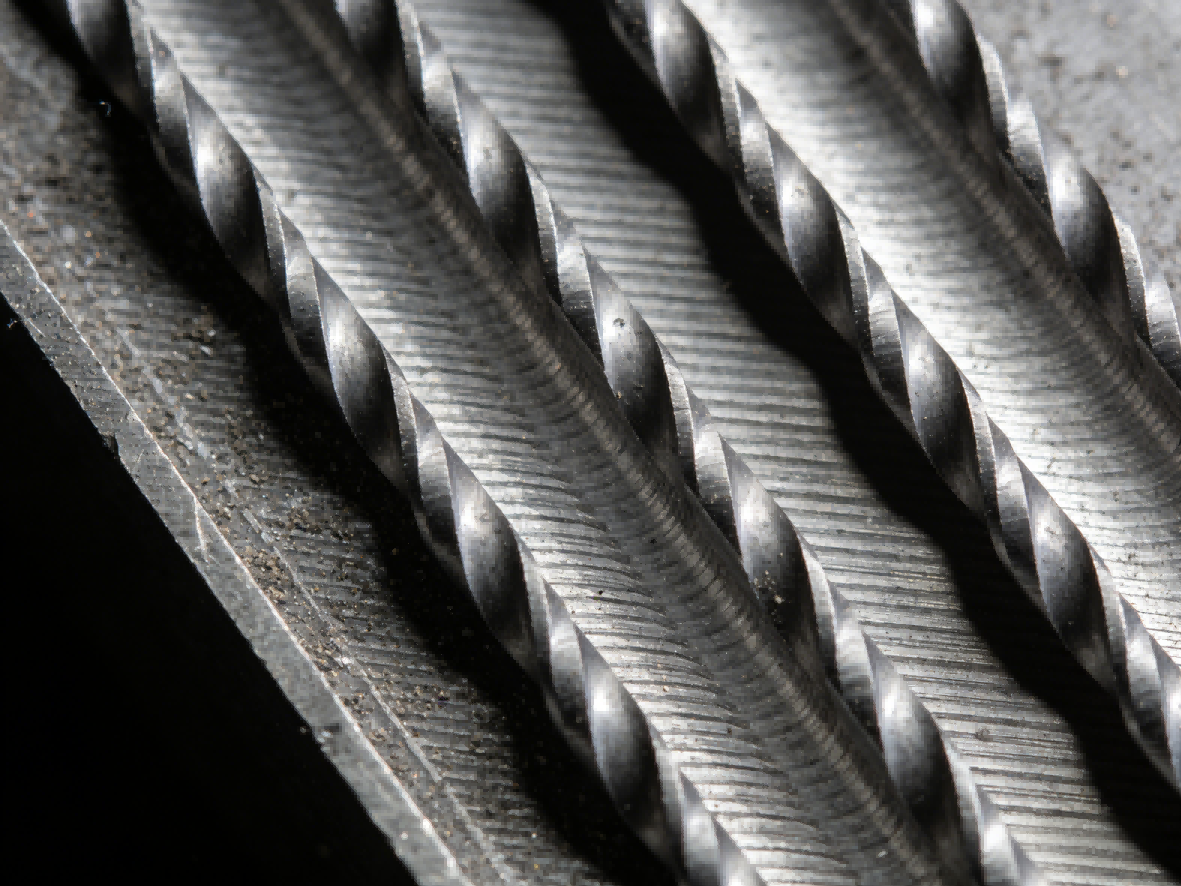 Close up of milled steel surface texture Close up of milled steel surface texture