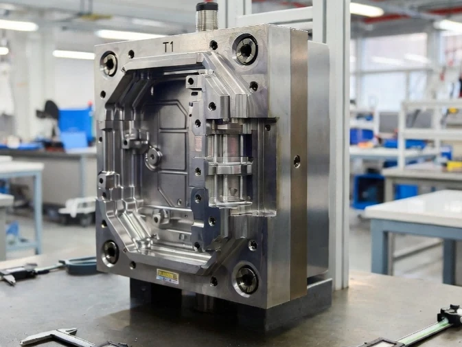Injection mould T1 trial dimensional inspection and thermal equilibrium testing on manufacturing floor Injection mould T1 trial dimensional inspection and thermal equilibrium testing on manufacturing floor