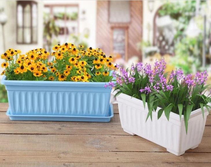 Plastic Rectangular Pot Garden Plant Box